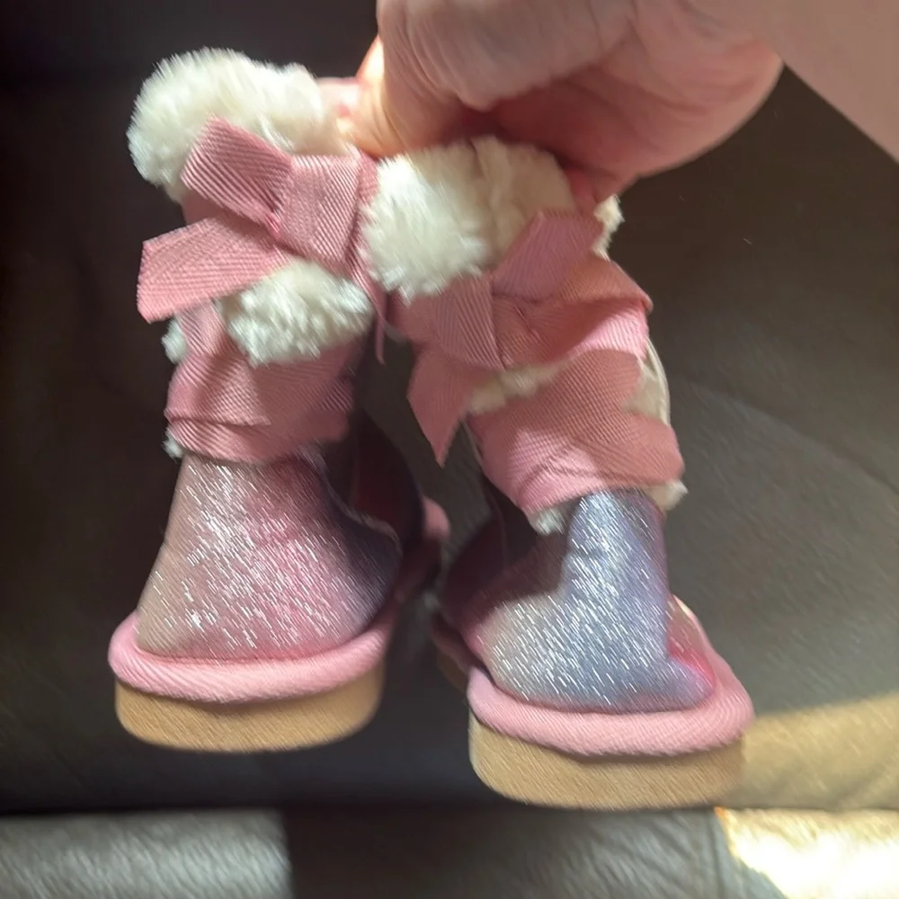 Girls Sparkly pink and purple boots